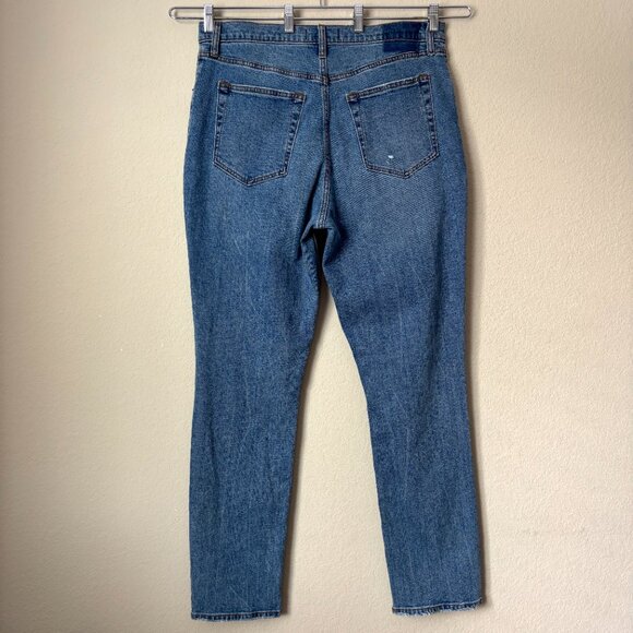 Abercrombie & Fitch 16 The '90s Slim Straight Ultra High Rise Distressed Jeans - Picture 8 of 10